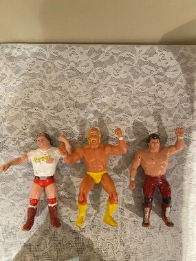 Original LJN Rubber Wrestlers Lot (3 in Total)